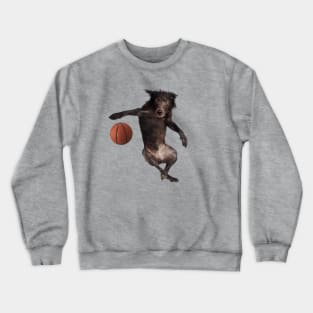 Dog Meme: Dog playing basketball Crewneck Sweatshirt